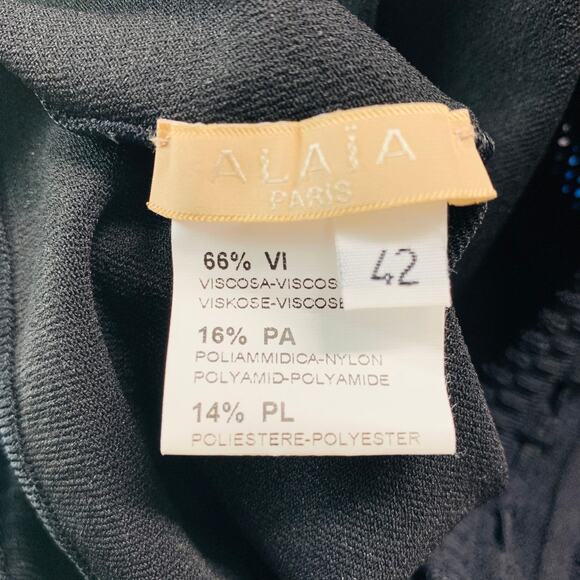 ALAIA Size 6 Black Viscose Blend Drawstring Leggings - Picture 5 of 5